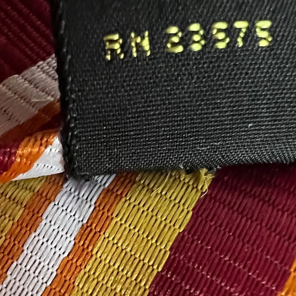 Vintage Anderson-Little Silk Tie Mens Burgundy Gold Striped Wemco 70s 80s 1056